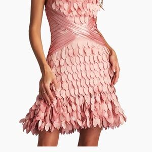 Sho By Tadashi Shoji Satin Cross-Over Petal Minidress Size 4